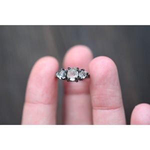 Raw Quartz Engagement Ring Rough Jewelry Natural Uncut
